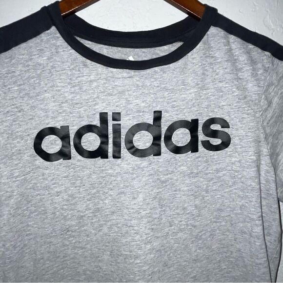 Women's Adidas Grey & Black Logo T-Shirt - Picture 3 of 6